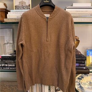 Billy Reid Merino Wool Fisherman Rib Half Zip Men’s M NWOT